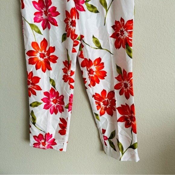 Y2K 90s Barbiecore Floral Retro Coquette Pants Size 8 - Picture 5 of 10